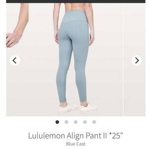 Lululemon Align Pant II 4 Blue Cast 25" High Rise Nulu Yoga Leggings LW5BEGS